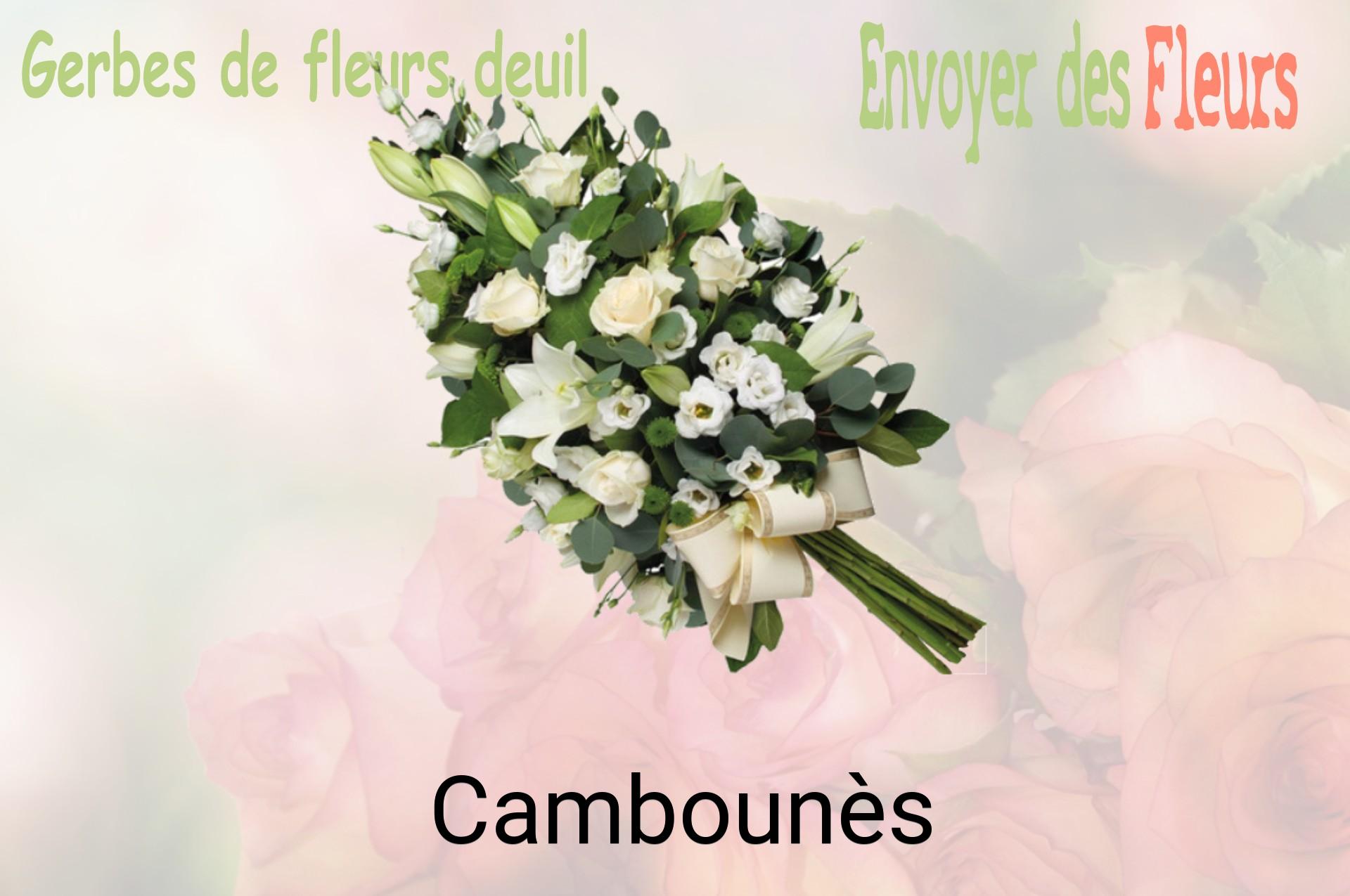 Gerbe de fleurs de deuil livrée à Cambounès